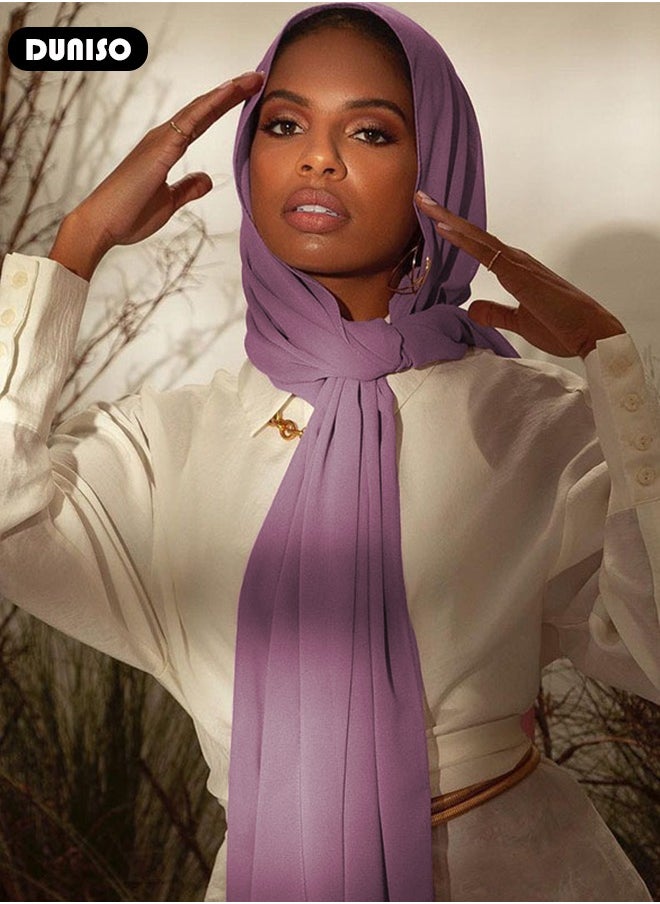 DUNISO - Women's Hijab, Premium Breathable Chiffon Hijab, Stylish and Comfortable Hijab Scarfs,  Very Comfy & Good for Everyday Use, Versatile and Artistic Scarf for Women - Image 1