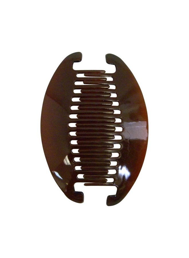 Motique Accessories Brown 6.5 Inch Banana Clip Hair Clincher Interlocking Two Sides Hair Comb  - Image 1