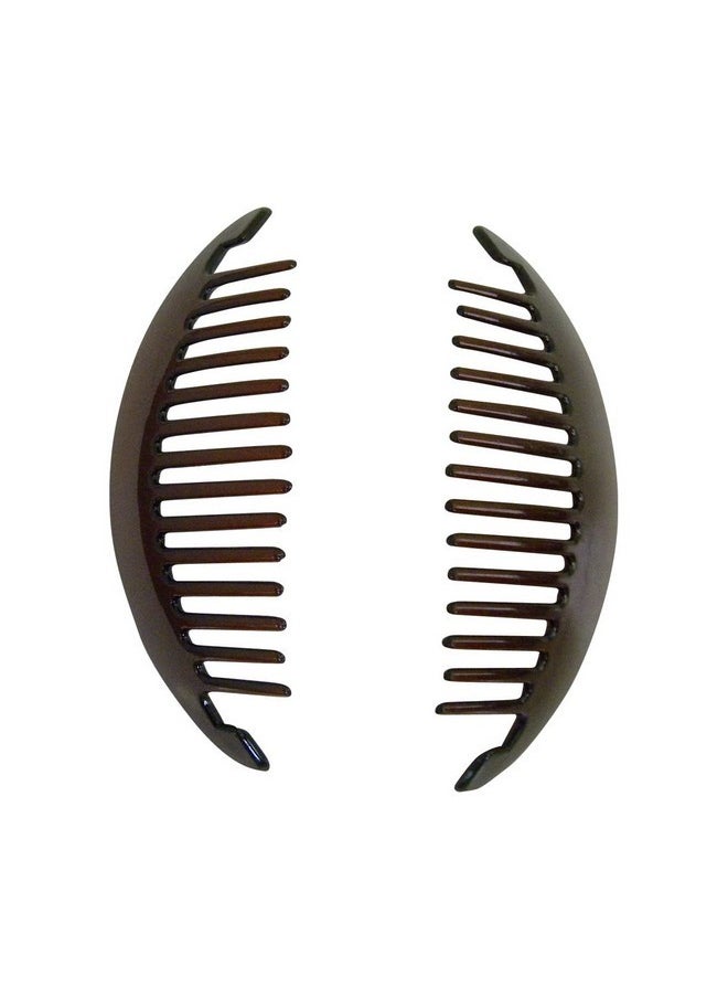 Motique Accessories Brown 6.5 Inch Banana Clip Hair Clincher Interlocking Two Sides Hair Comb  - Image 2