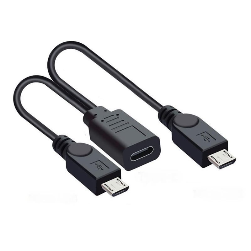 تشينيانغ كابل شحن متعدد الوصلات من نوع USB C Splitter، كابل تمديد من نوع USB C (مناظرة واحدة إلى منفذ Micro USB) يدعم شحن جهازين في نفس الوقت، طول الكابل: 0.98 قدم (0.3 متر). - Image 1