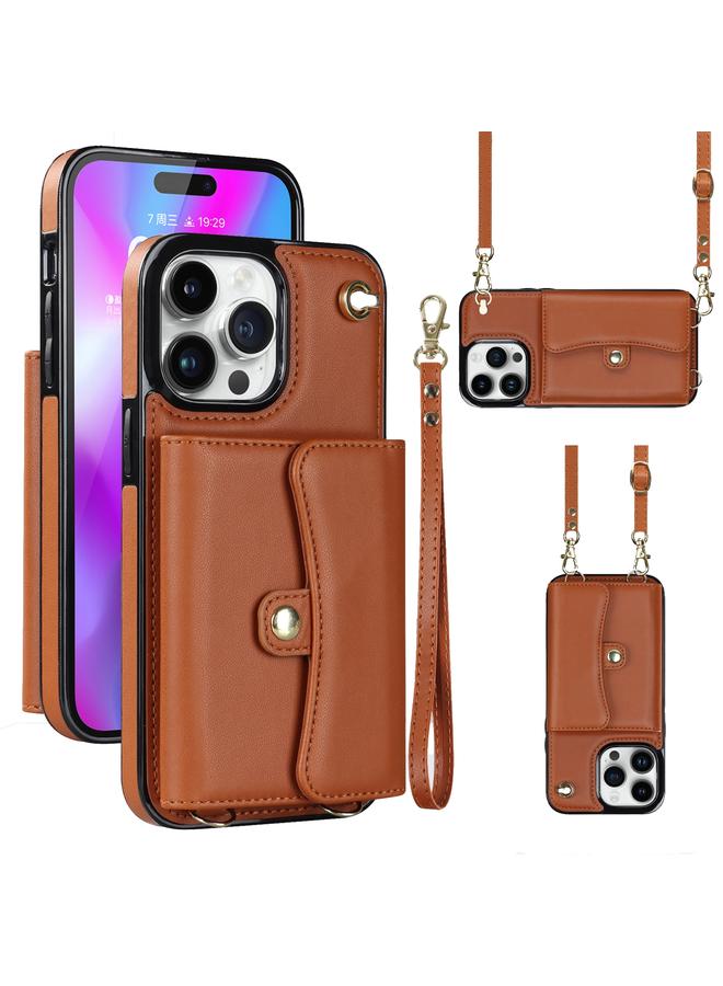 S-TOP Case For iPhone 14 Pro Max RFID Card Slot Phone Case with Long Lanyard - Image 1