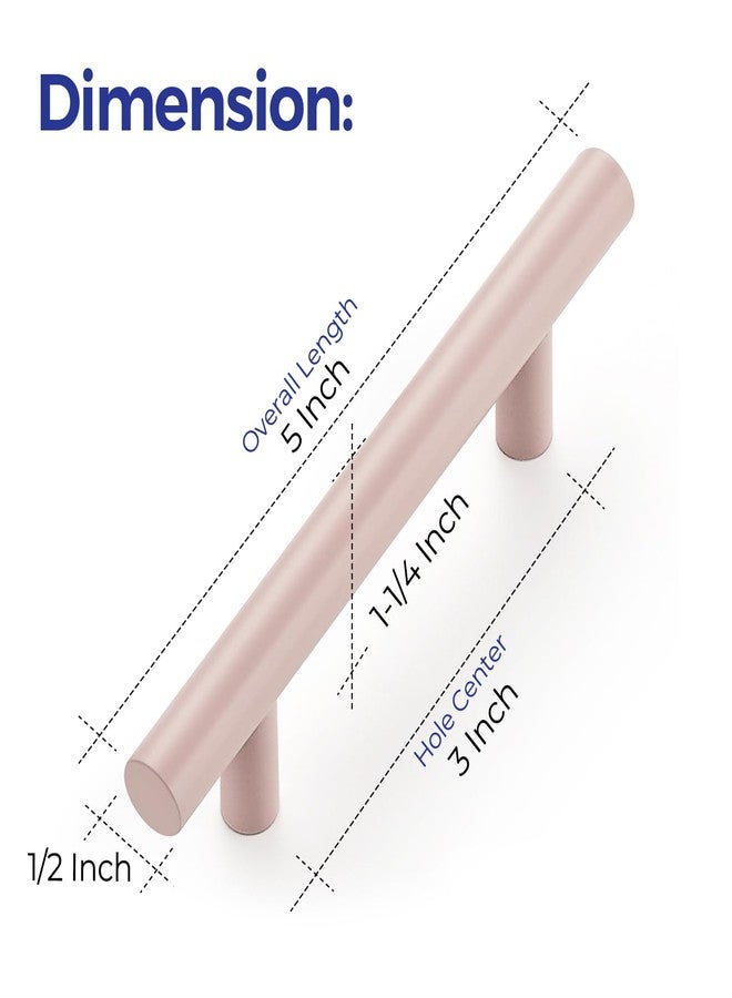 Ravinte 30 Pack | 5 Inch Cabinet Pulls Pink Stainless Steel Kitchen Drawer Pulls Cabinet Handles 5 InchLength, 3 Inch Hole Center - Image 3