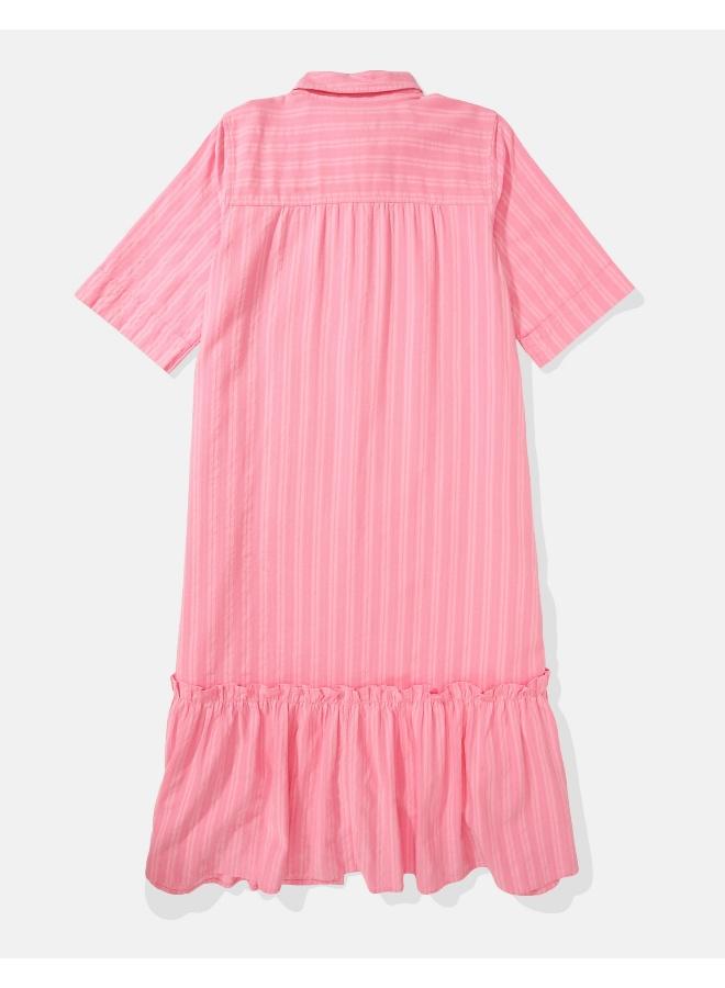 American Eagle Striped Pink Shirt Dress - Image 2