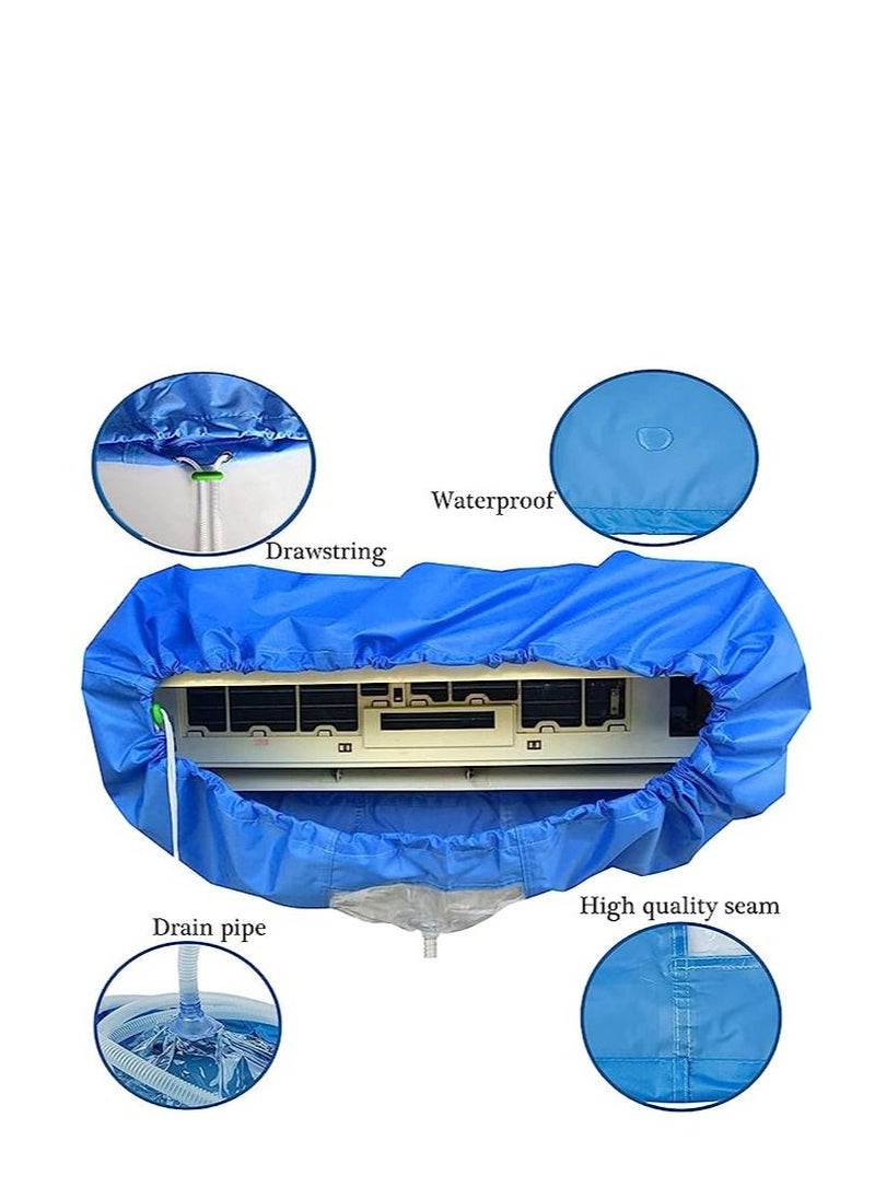 BUYCO - Air Conditioner Cleaning Protector Cover Waterproof Dustproof Cover Bag with Drain Outlet and Water Pipe Dust Washing Clean Protector Bag Wall Mounted Split AC Air Conditioning Service Bag - Image 1