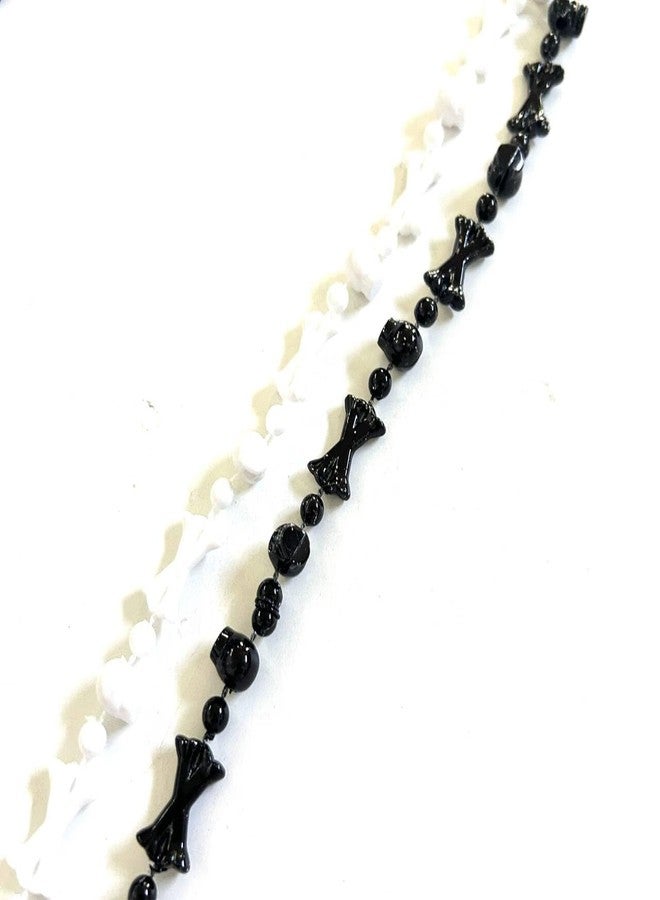 GZYSSL 36 Pcs Halloween Black White Skull Beads Necklace Pirate Festival Party Beads Necklaces Caribbean Party Decorations - Image 5