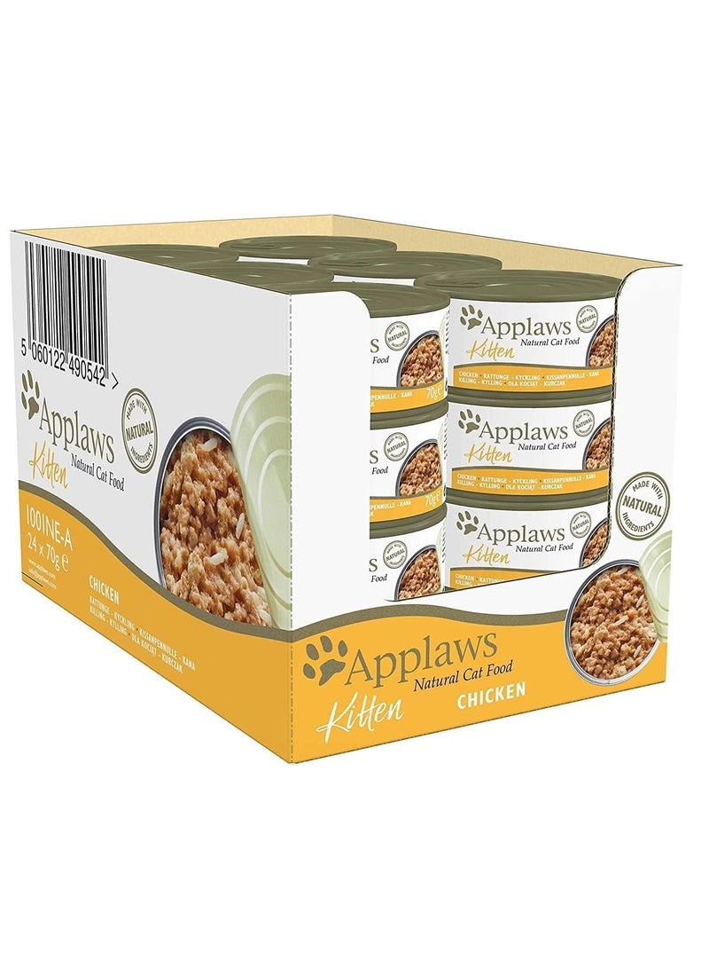 Applaws 24 قطعة من طعام الدجاج الطبيعي للقطط الصغيرة 70 جرام - Image 1