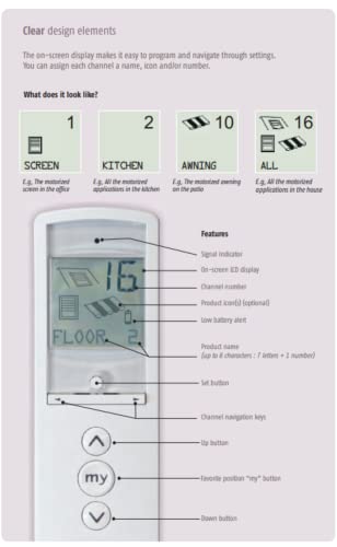SOMFY Telis 16 Remote Control with LCD Screen for Multiple Motorized Devices - Image 3