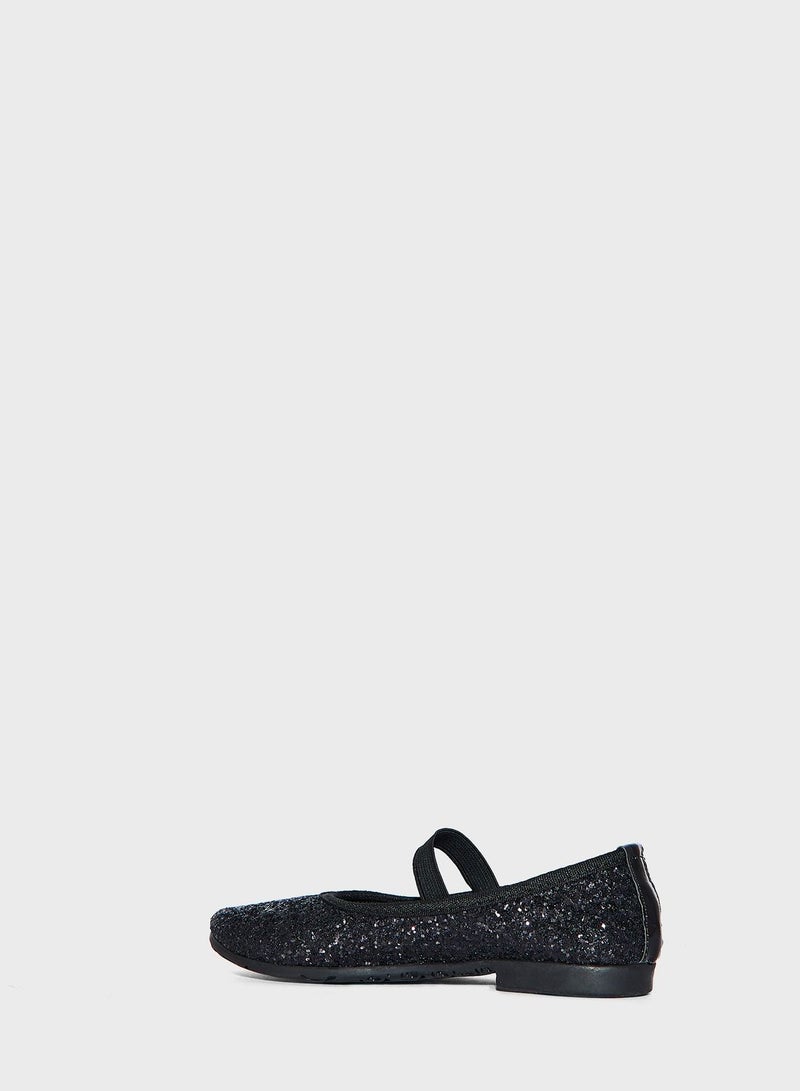 Girl Flat Sole Single Band Faux Leather Flats