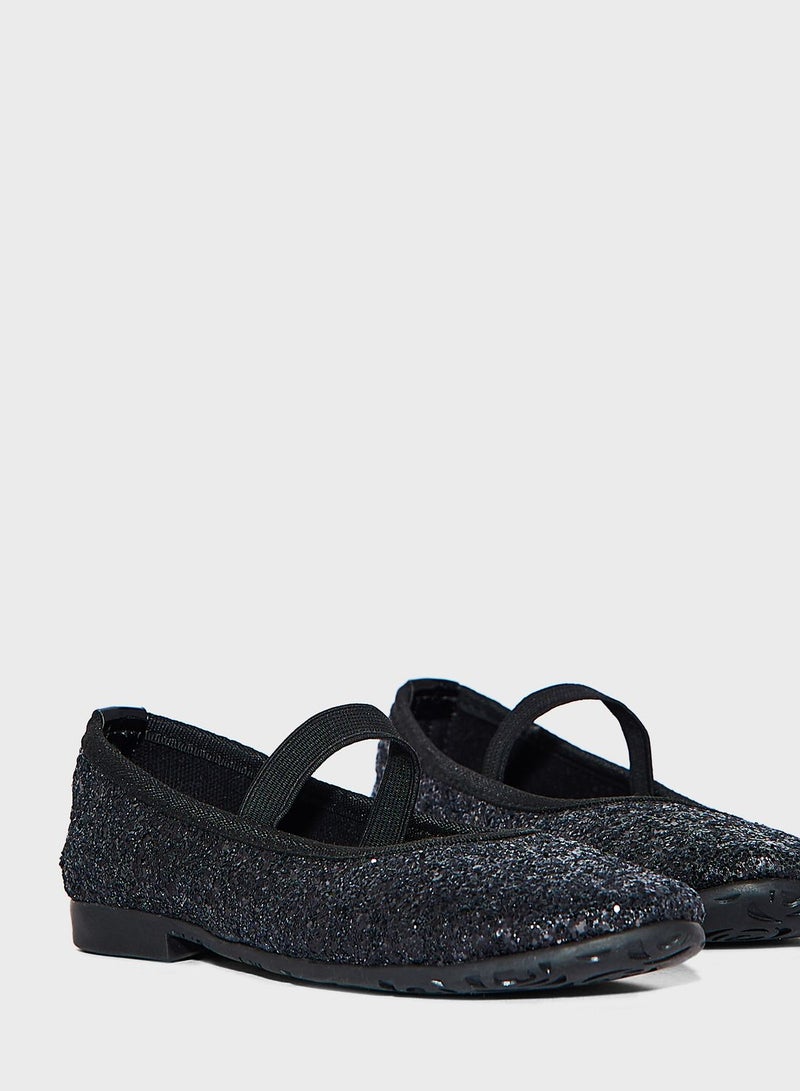Girl Flat Sole Single Band Faux Leather Flats