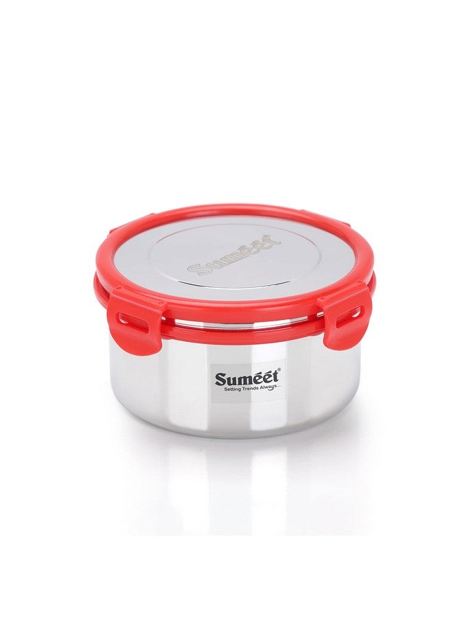 Sumeet Airtight & Leak Proof Steelexo S.S. Container/Lunch Box with Stainless Steel Lid Set Pack of 1Pc (900ML, 14.5CM) - Silver - Image 1