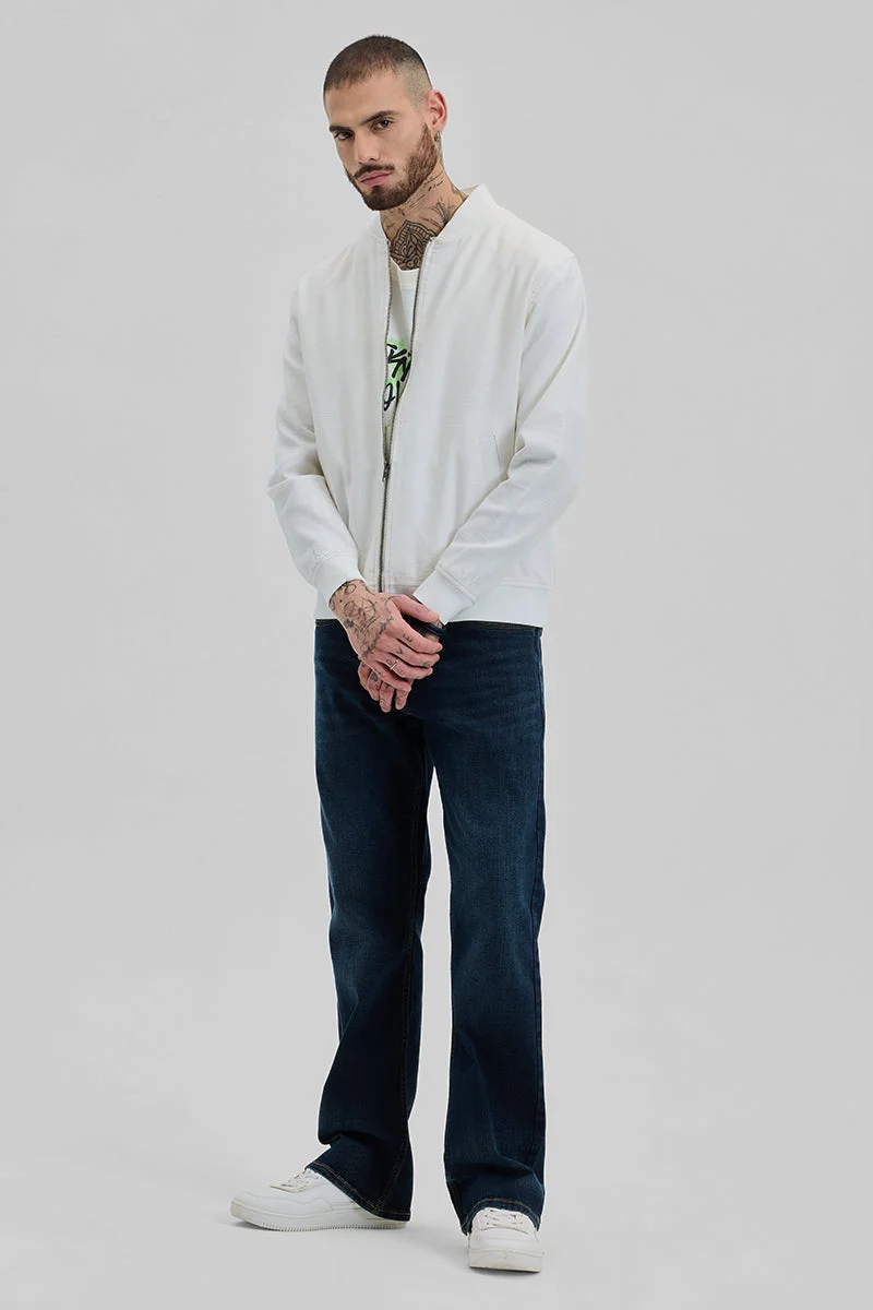 SNITCH White White Textured Relaxed Fit Jacket for Men | Best Price UAE