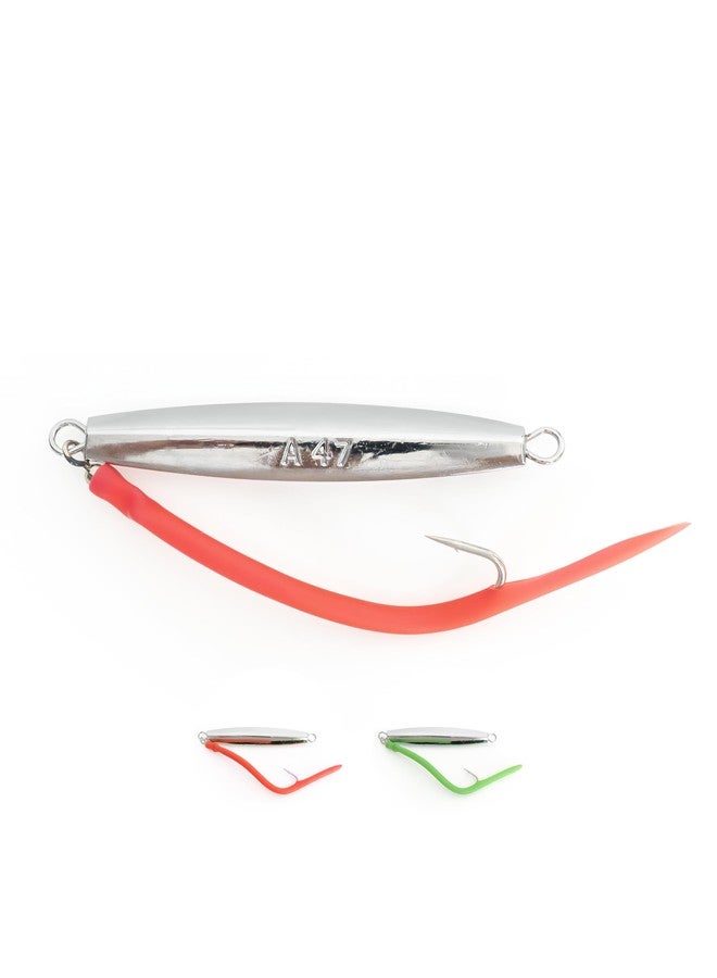 BLUEWING Diamond Jig 1pc Saltwater Fishing Jigs with Split Tube Tail and Stainless Steel Hook, 1oz, Red - Image 1