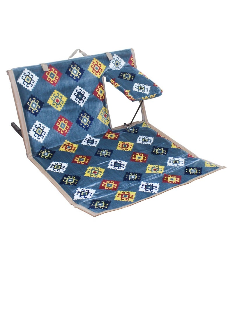 QUTOOB Traditional Arabic Foldable Floor Seating Chair With Armrest And Adjustable Backrest, Perfect For Trips, Camping, Picnics, Gatherings, And Outdoor Enjoyment - Portable and Comfortable Camping Chair - Image 4