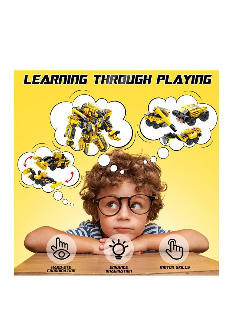 Robot Building Toys 573 PCS, 25 in 1 Construction Toy Engineering Building Bricks Construction Vehicles Kit, Engineering Robot Transforming Blocks, Best Gift for Kids Age 6 7 8 9 10 11 12 Year Old  - Image 2