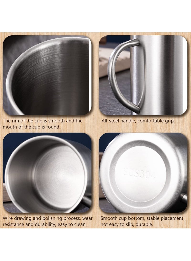 SOLARAE Stainless Steel Double Wall Mug, Double Wall Insulated Mug with Lid and Handle Coffee Mug Tea Cup Travel Mug Double Wall Vacuum Insulated 400ml Mug for Coffee Milk Juice Tea - Image 3