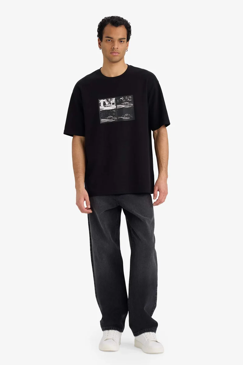 DeFacto Boxy Fit Crew Neck Short Sleeve T-Shirt