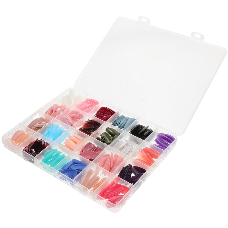 1 Box Women Accessory Artificial Nails Bulks Fake Nails Set Fake Finger Nail Bulks Compact Fake Nails Replaceable Finger Nails Decorative Finger Nails - Image 1