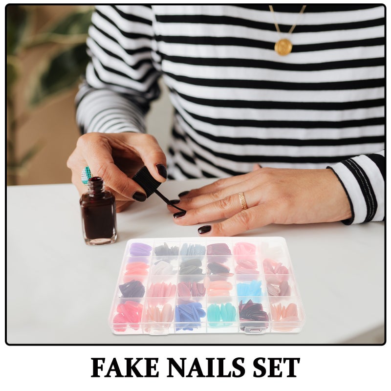 1 Box Women Accessory Artificial Nails Bulks Fake Nails Set Fake Finger Nail Bulks Compact Fake Nails Replaceable Finger Nails Decorative Finger Nails - Image 3