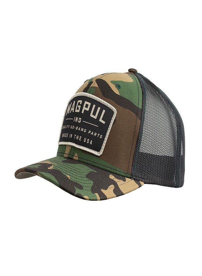 Magpul mens Snap Back Baseball Cap, One Size Fits Most Go Bang Trucker Hat Woodland Camo, US - Image 2