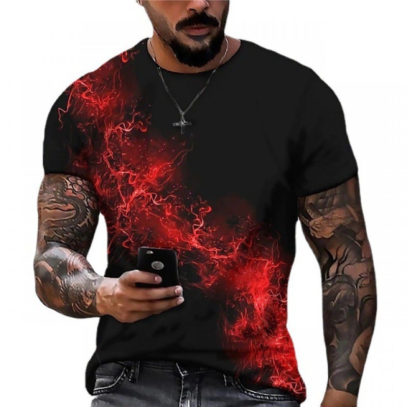 Men'S 3D Digital Printing Daily Round Neck Short Sleeve Street T-Shirt Mixed Batch - Image 5