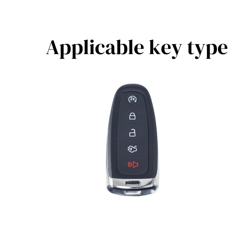 facaizhu غطاء واقي لمفتاح السيارة ثقيل لفورد، سلسلة مفاتيح، ملحقات لفورد C-Max Edge Escape Expedition Explorer Flex Focus Taurus Lincoln MKS MKT MKX Navigator (موديل-C أسود) - Image 2