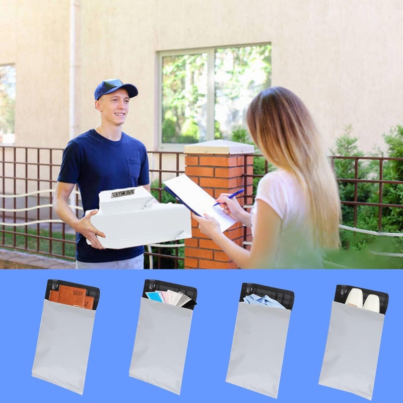 Premium Poly Mailer Shipping Bags with External Transparent Pocket – Waterproof, Tear-Resistant Self-Seal Courier Bags for E-Commerce & Online Sellers (50 PCS, 25 x 17 CM) - Image 3