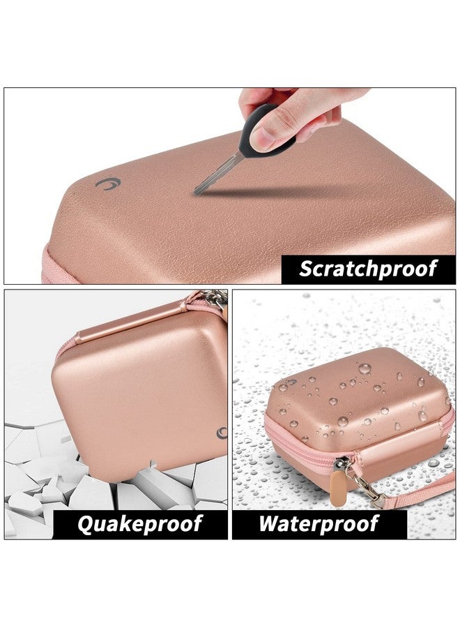 Comecase Carrying & Protective Case For Digital Camera Abergbest 21 Mega Pixels 2.7" Lcd Rechargeable Hd Kodak Pixpro Canon Powershot Elph 180 190 Sony Dscw800 Dscw830 Cameras For Travel Rose Gold - Image 3