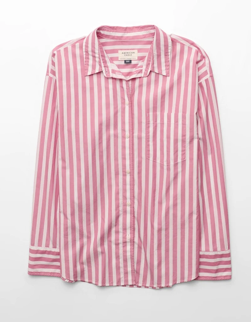 American Eagle  AE Poplin Button-Up Shirt for Women | Best Price UAE