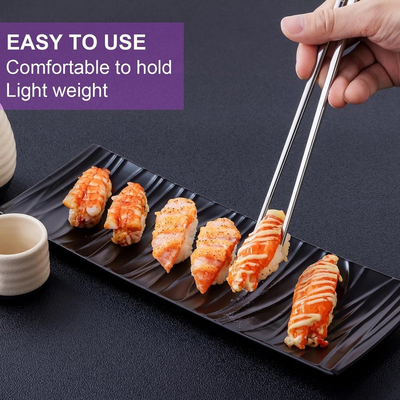 Zelwie Stainless Steel Combo Korean Vietnamese Chopstick and Straw Kitchen Tool Set 10 Chopstick 2 Straight Straw 2 Bent Straw1 Cleaning Brush - Image 2