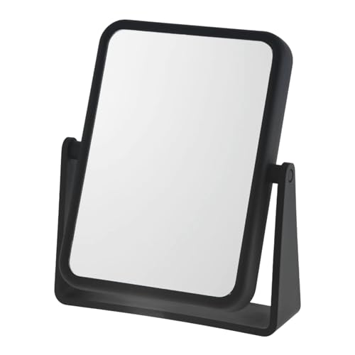 DC DANIELLE Danielle Creations 6.75-Inch Magnifying Vanity Makeup Mirror Rectangular Soft Touch Finish with 7X Magnification and 360 Swivel, Black - Image 1