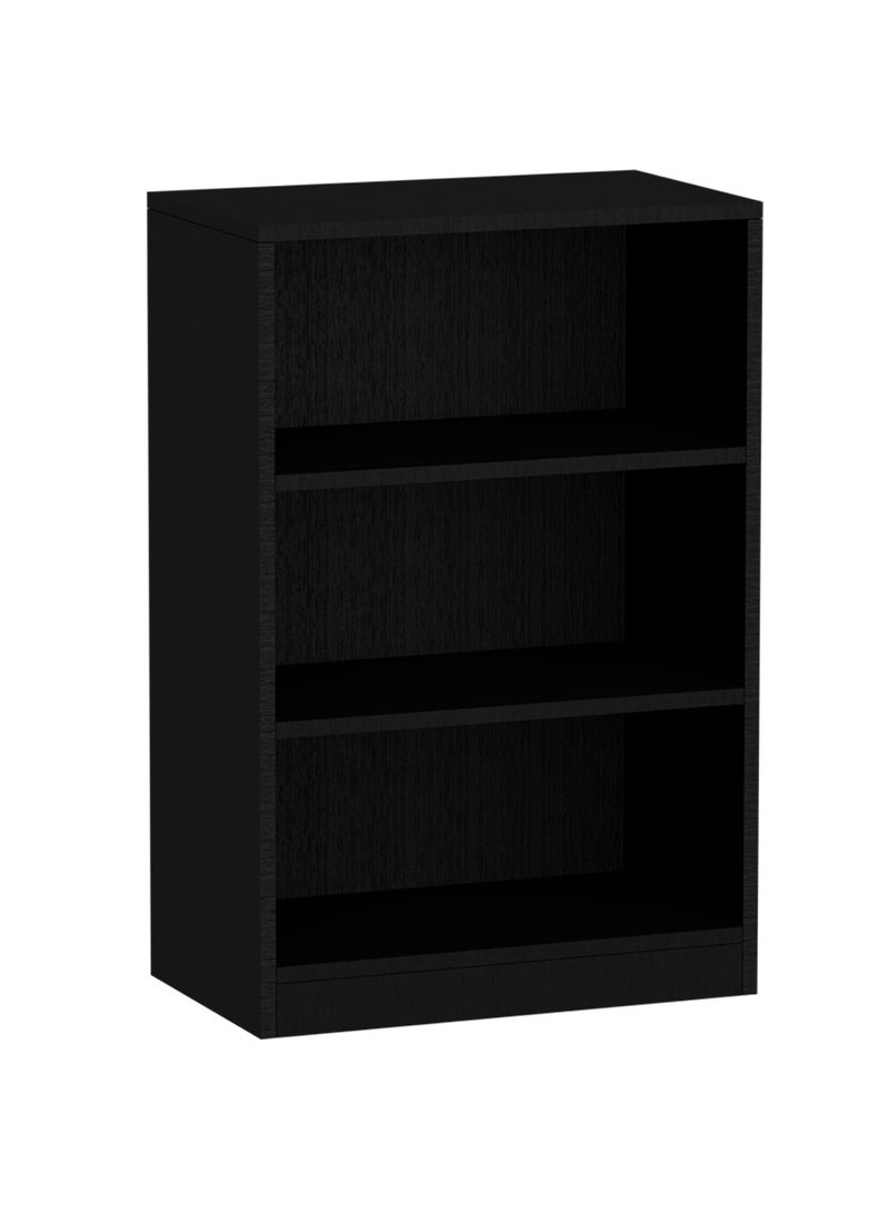 Mahmayi Mahmayi Wooden Storage Display Shelves 3-Tier Freestanding, Top Shelf for Decoration Ideal for Storing and Displaying your possessions - Black - Image 1