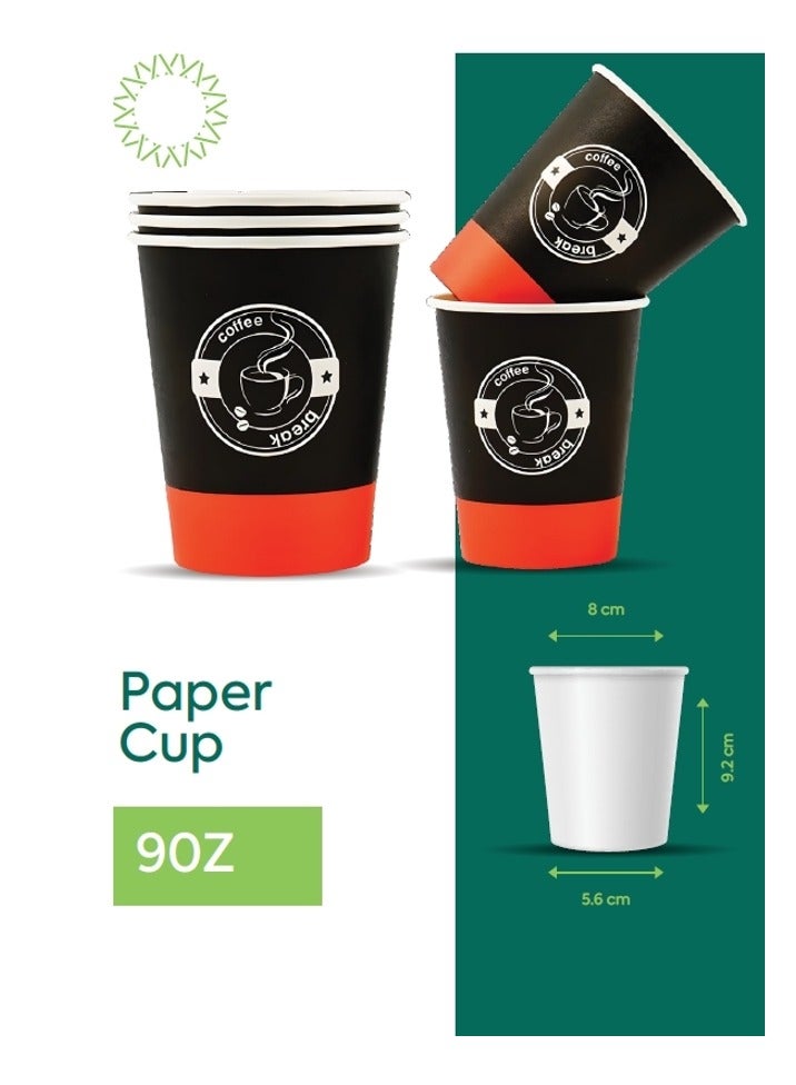 Hanaa Paper Cups With Hand 50 Pieces, 9 Oz Coffee Paper Cups - Image 1
