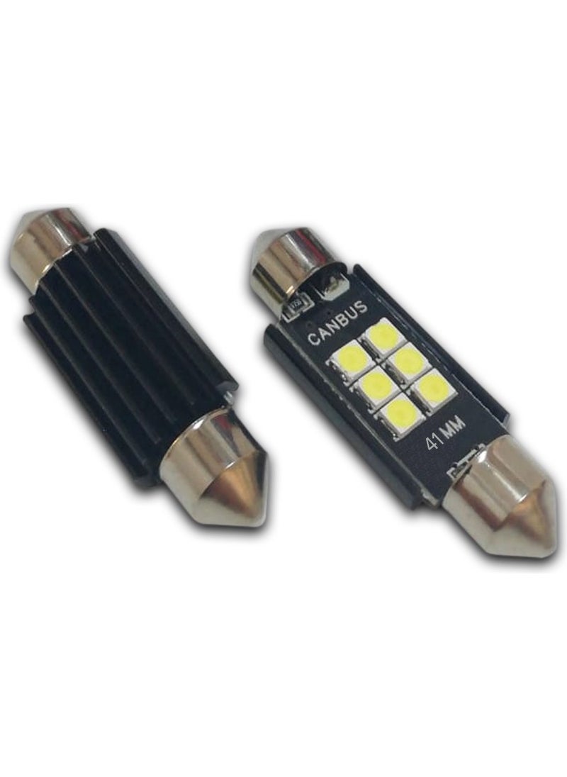 Eraks - 41 mm Canbus Sofit LED Bulb Super White 6 Smd Bright White, License Plate, Trunk, Ceiling Lighting, - Image 1