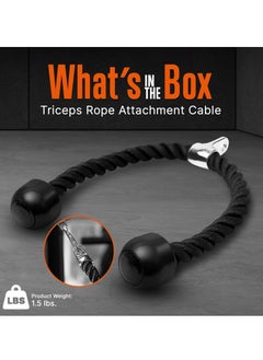 Oasisgalore Triceps Rope Cable Attachment - Machine Pulldown Heavy Duty Coated Nylon Rope , Develops Triceps, Biceps  - Image 2