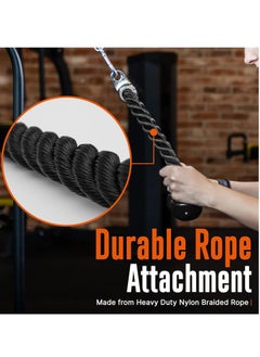 Oasisgalore Triceps Rope Cable Attachment - Machine Pulldown Heavy Duty Coated Nylon Rope , Develops Triceps, Biceps  - Image 5