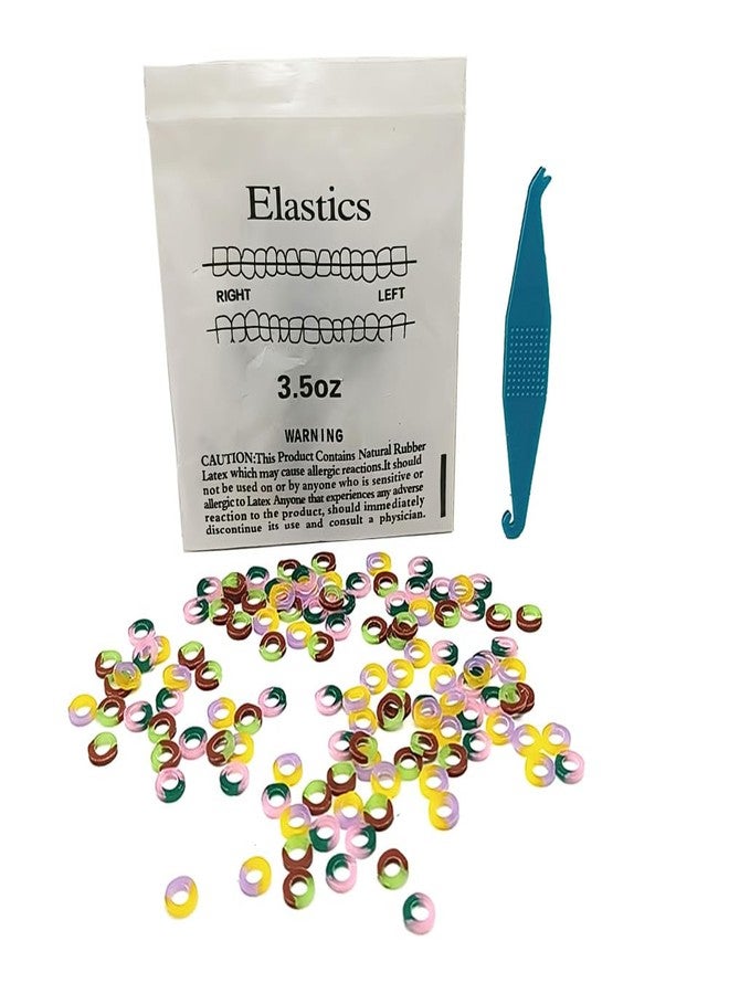SNAWOP Orthodontic Elastic Rubber Band 1/8" Neon 200PCS Medium 3.5 Ounce Intraoral Teeth Brace Bands with Placer Hook - Image 3