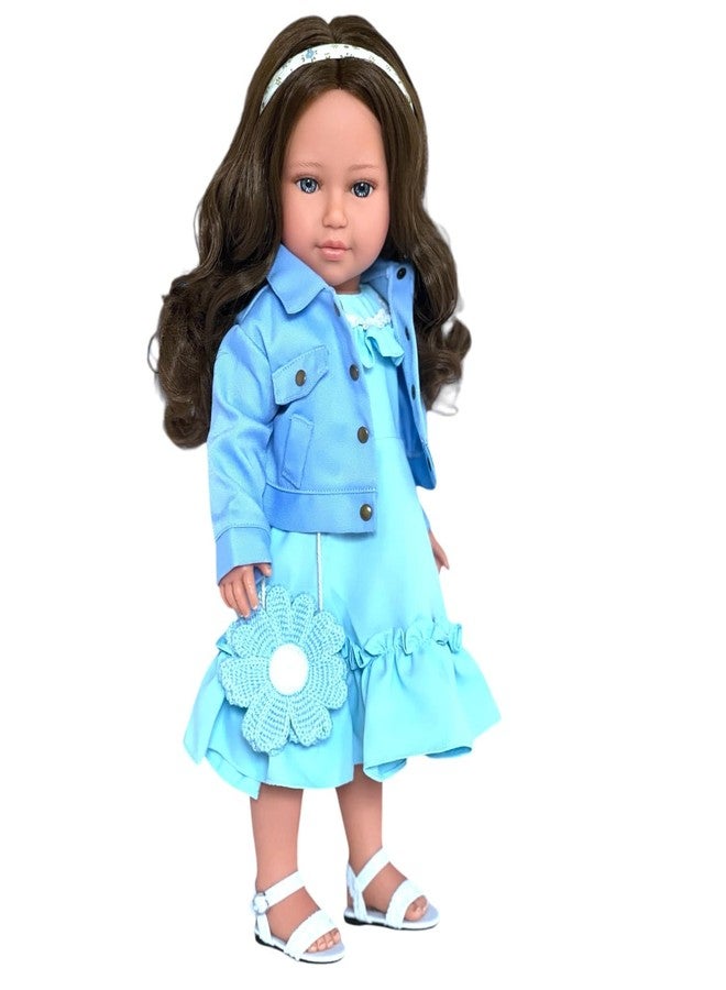MBD Kennedy and Friends Complete Outfits for 18 Inch Fashion Girl Dolls- 18 Inch Doll Clothes That Fits All 18 Inch Dolls (Blue Summer Dress) - Image 1