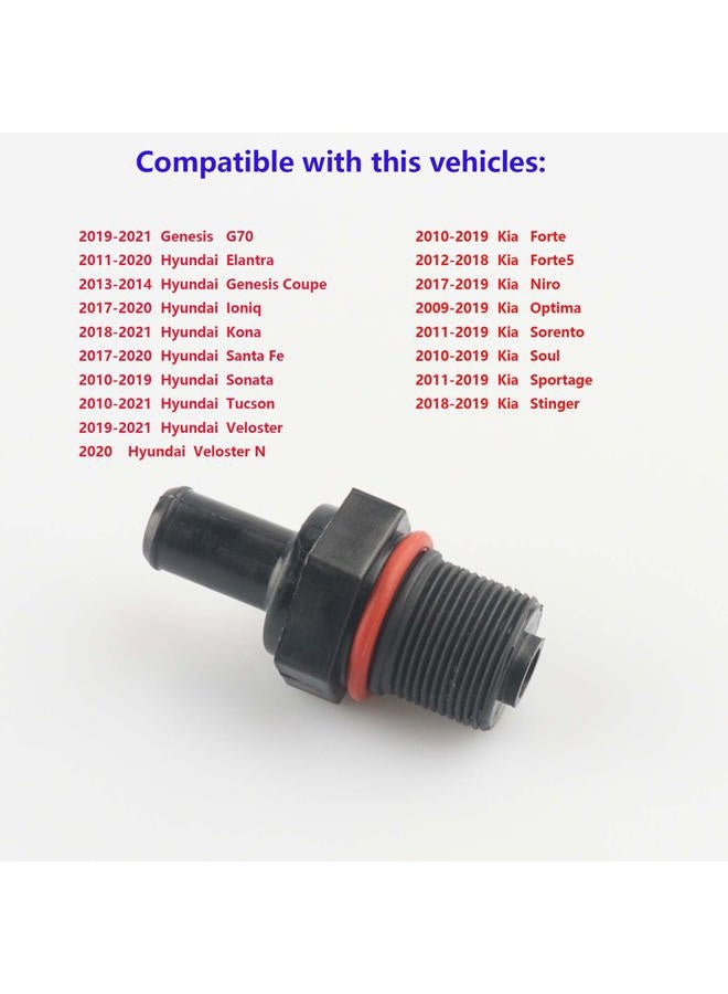 TeileHaus Replacement for Hyundai Kia Exhaust PCV Valve - Elantra, Santa Fe, Sonata, Tucson, Forte, Soul, Sorento - 26740-2G000, 267402G000, 29651, PCV490, 0450404 Positive Crankcase Ventilation Valve - Image 3