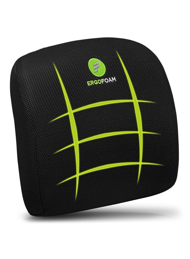 ErgoFoam Ergofoam Lumbar Support Pillow For Chair   Premium Breathable Mesh Back Support For Office Chair   Most Comfortable Lumbar Cushion In The World For Back Pain  - Image 1