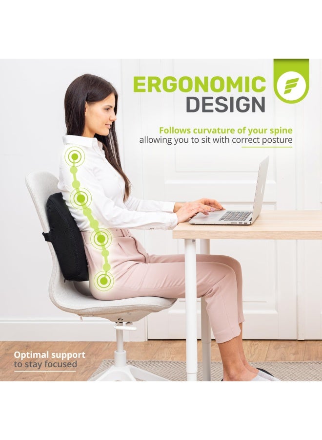 ErgoFoam Ergofoam Lumbar Support Pillow For Chair   Premium Breathable Mesh Back Support For Office Chair   Most Comfortable Lumbar Cushion In The World For Back Pain  - Image 2