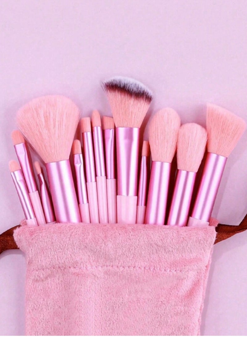 طقم فرش مكياج احترافي مكون من 13 قطعة مع حقيبة سفر – للوجه والعين بتطبيق دقيق وسلس - Image 1