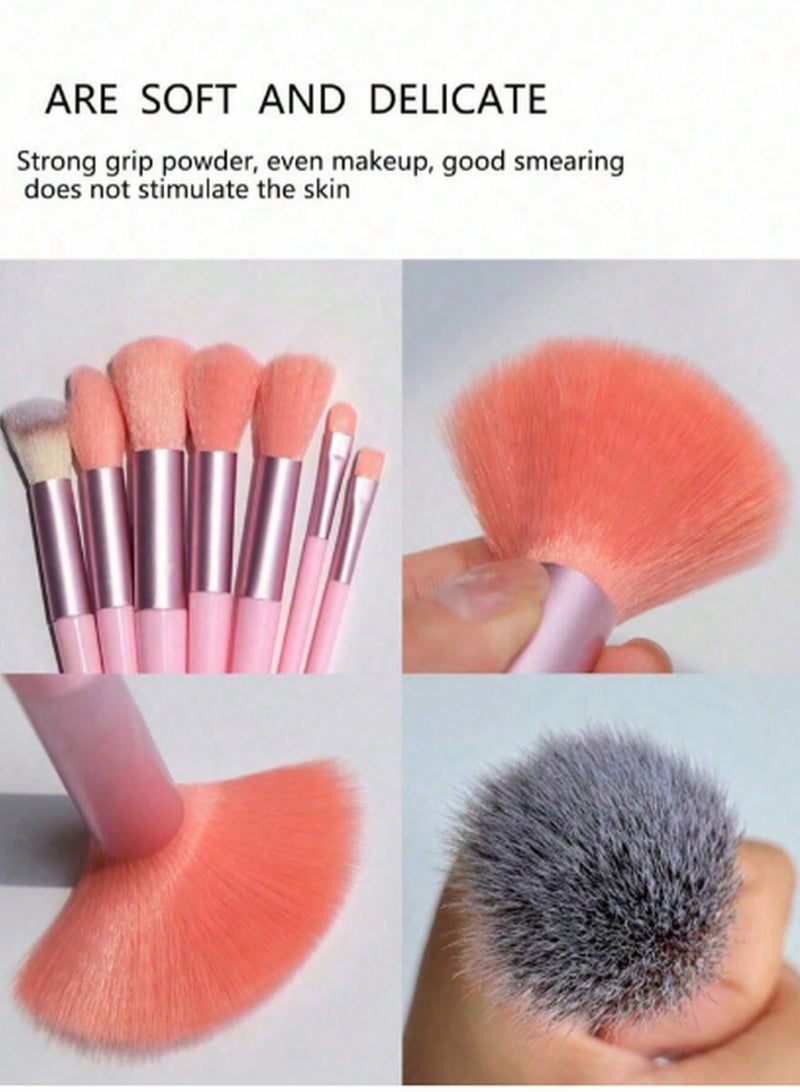 طقم فرش مكياج احترافي مكون من 13 قطعة مع حقيبة سفر – للوجه والعين بتطبيق دقيق وسلس - Image 3