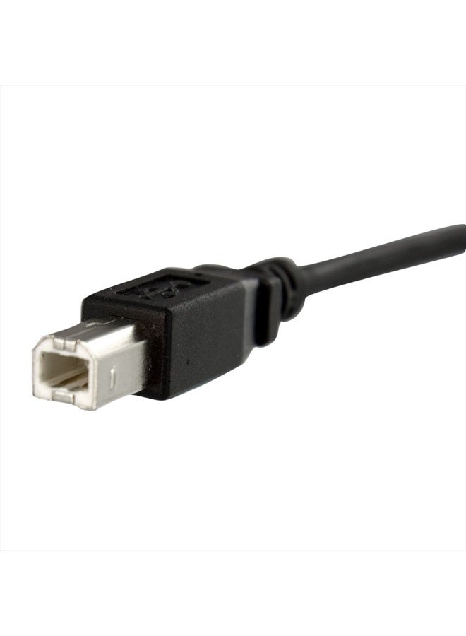 StarTech .com 1 ft Panel Mount USB Cable B to B - F/M - USB Type B (F) to USB Type B (M) - USB 2.0 - Molded Hood - Black (USBPNLBFBM1) - Image 3