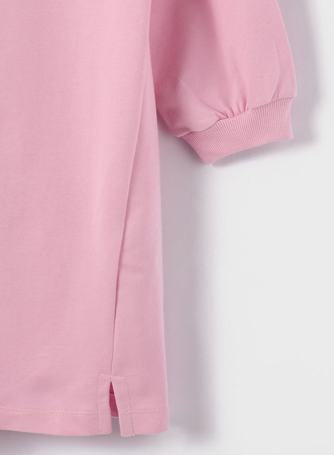 LC WAIKIKI Hooded Printed Long Sleeve Girl Dress  - Image 4