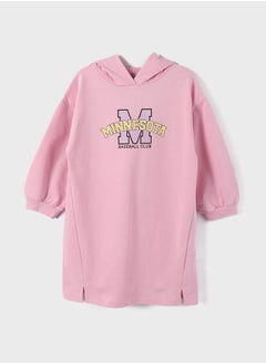 LC WAIKIKI Hooded Printed Long Sleeve Girl Dress  - Image 1