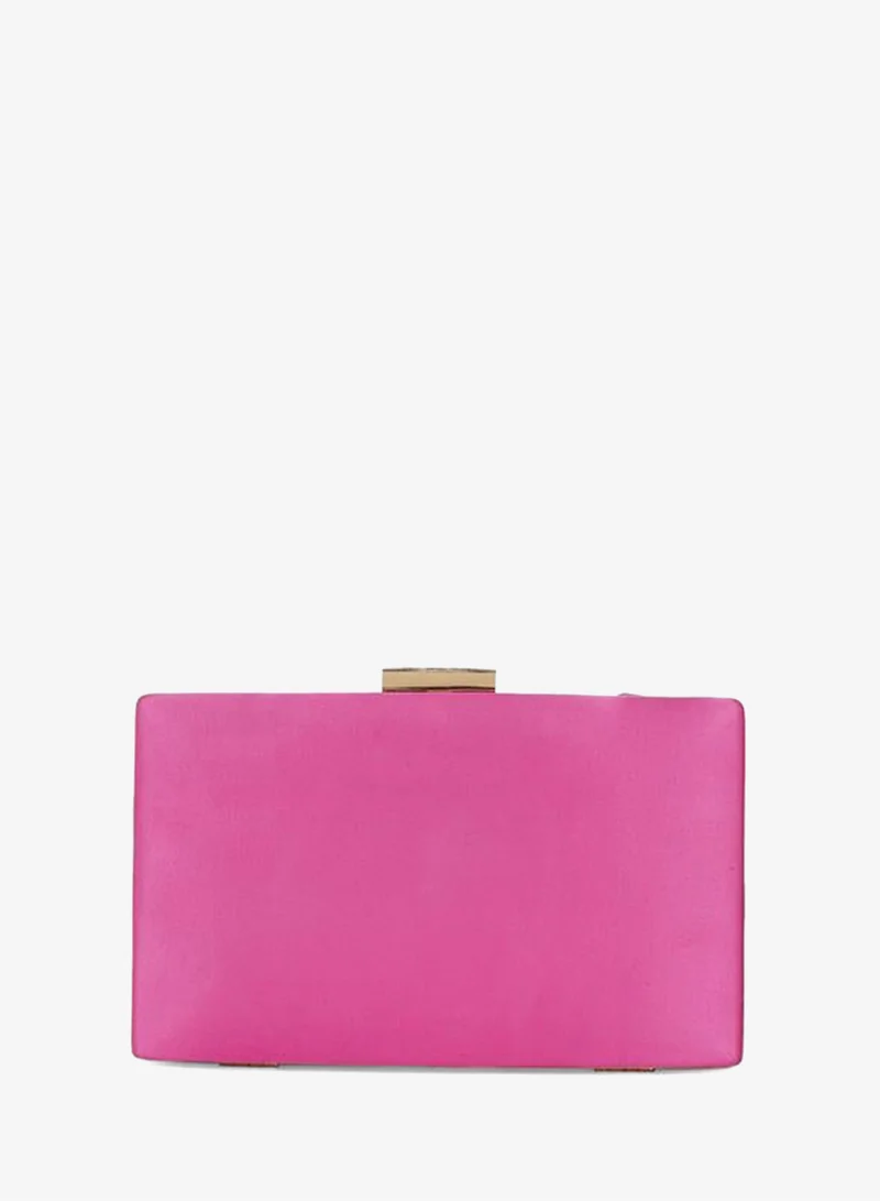 Globus Pink Criss Cross Clutch with Chain Strap