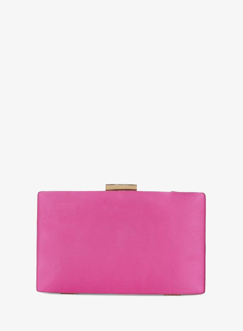 globus Pink Criss Cross Clutch with Chain Strap - Image 2