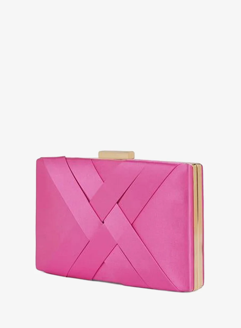 Globus  Pink Criss Cross Clutch with Chain Strap for Women | Best Price UAE