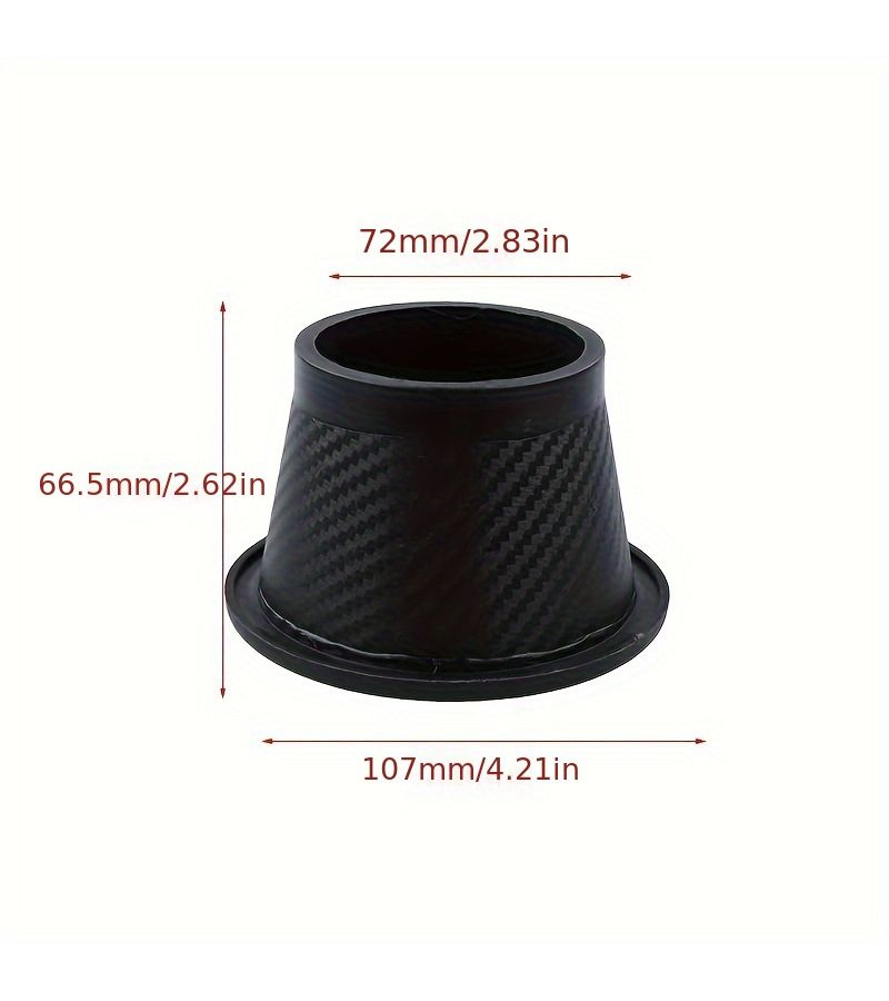Car Front Bumper Round Air Turbo Intake Pipe Kit With Carbon Fiber Look - Image 4