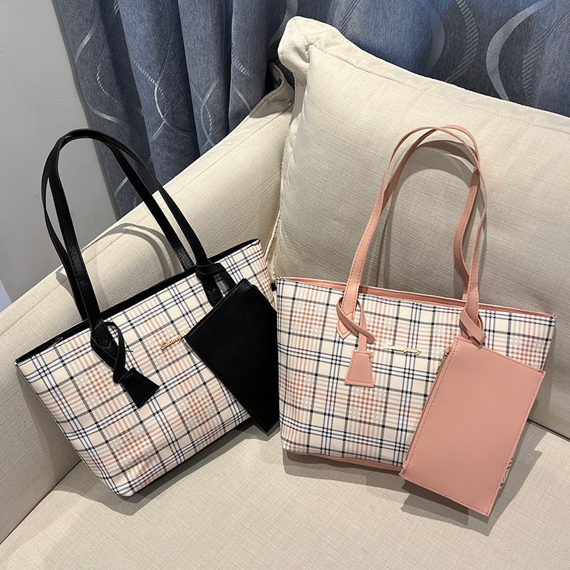 Plaid Print Tote Bag - Image 2